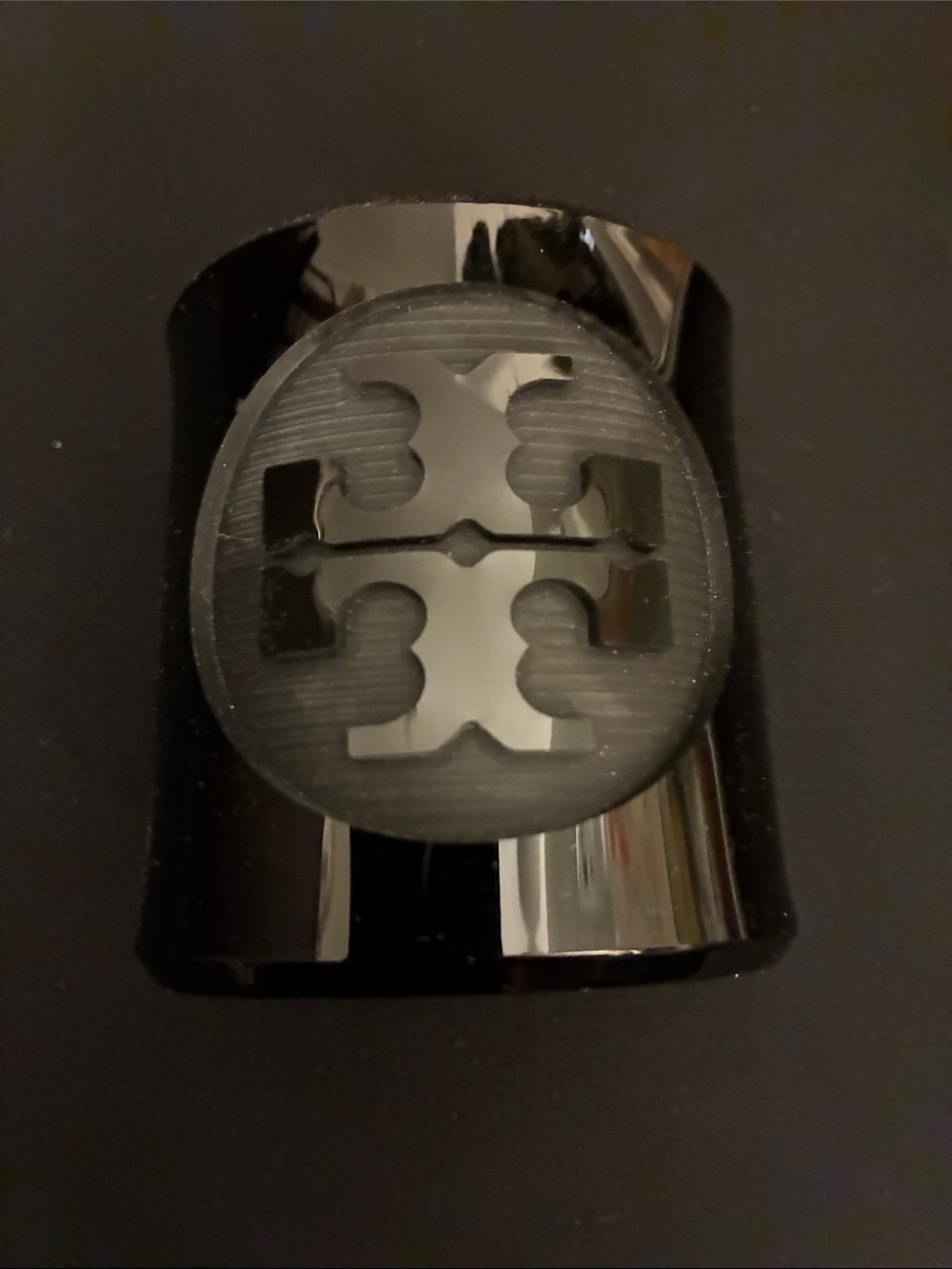 Tory Burch Black Logo Cuff Bracelet